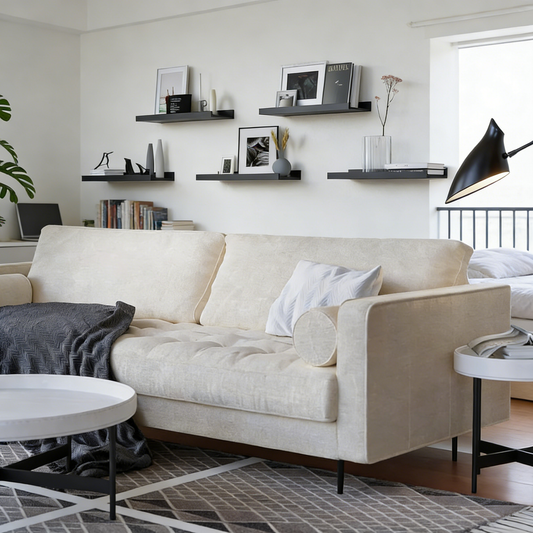 Wall Mounted Floating Shelves with Front Lip – MDF Storage Shelves for Bathroom, Kitchen & Living Room