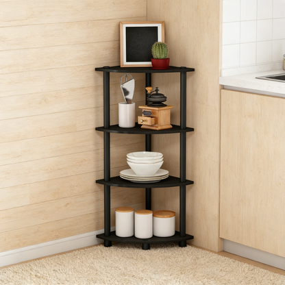 5-Tier Corner Shelf – No-Tool Assembly, Space-Saving Storage Rack for Living Room, Bathroom & Kitchen