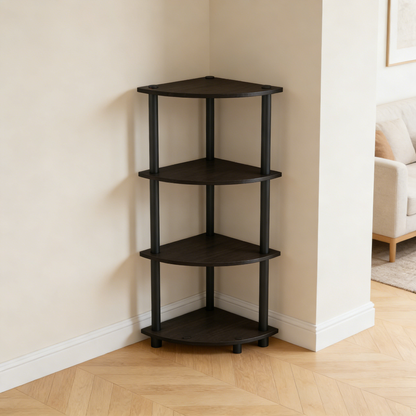 5-Tier Corner Shelf – No-Tool Assembly, Space-Saving Storage Rack for Living Room, Bathroom & Kitchen